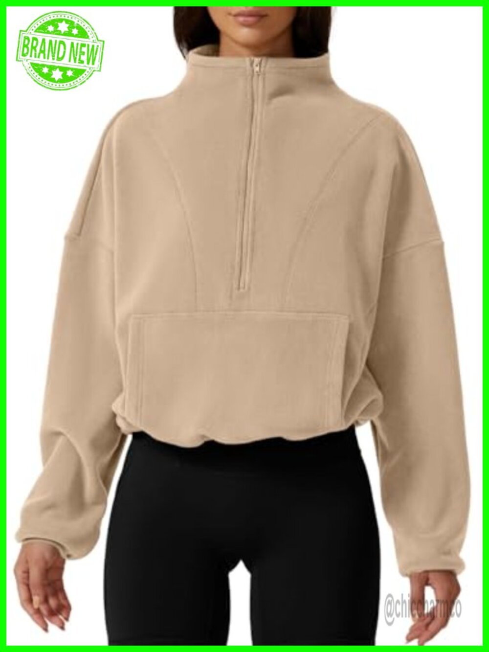 QINSEN Half Zip Fleece Sweatshirt Mock Neck Sherpa Pullover Long Sleeve
